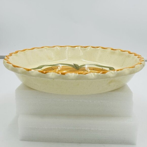 1971 Los Angeles Pottery Pumpkin Pie 10" Plate Hand Painted Vintage - Picture 2 of 6